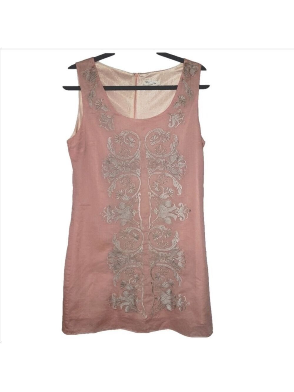 Tasha Polizzi Blush Pink Gray Cotton Dress Large